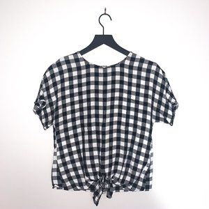 Madewell Gingham Top with Front Tie